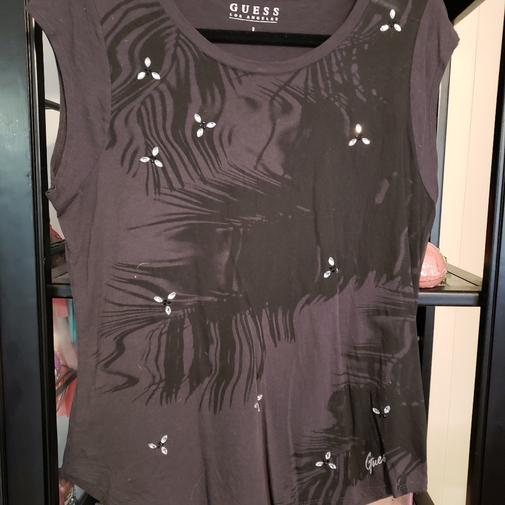 GUESS Rhinestone Embellished Top